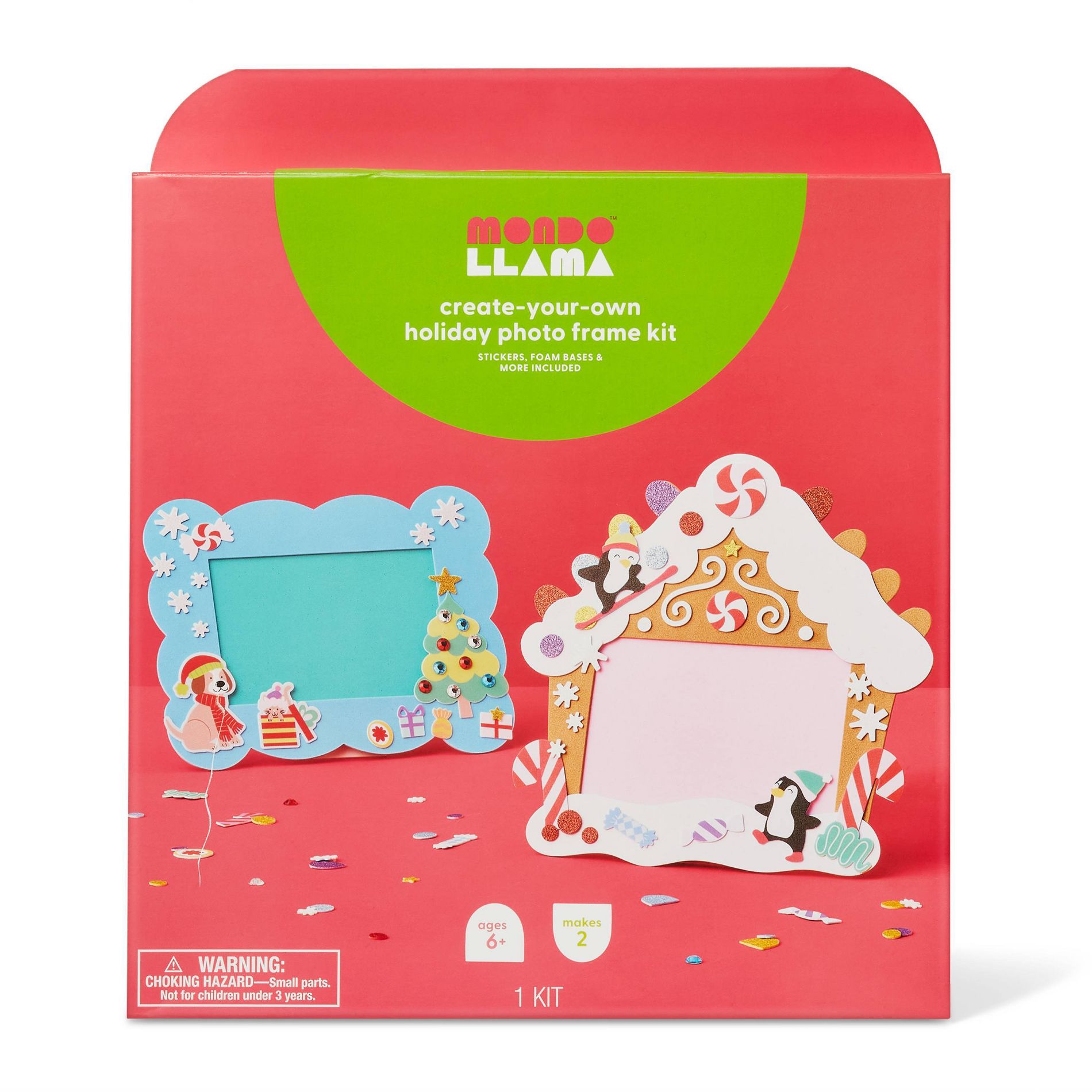 Christmas Craft 2ct Holiday Foam Frames Activity Kit - Mondo Llama™