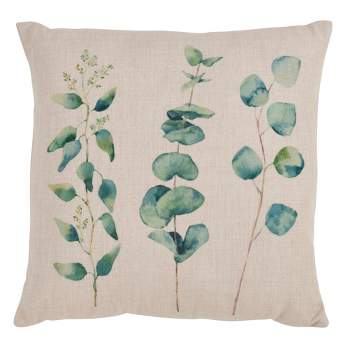 Saro Lifestyle Eucalyptus Print Throw Pillow