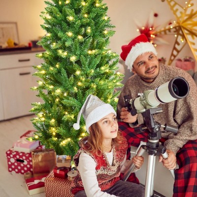6' Green Pre-Lit Artificial Fir Christmas Tree with LED Lights