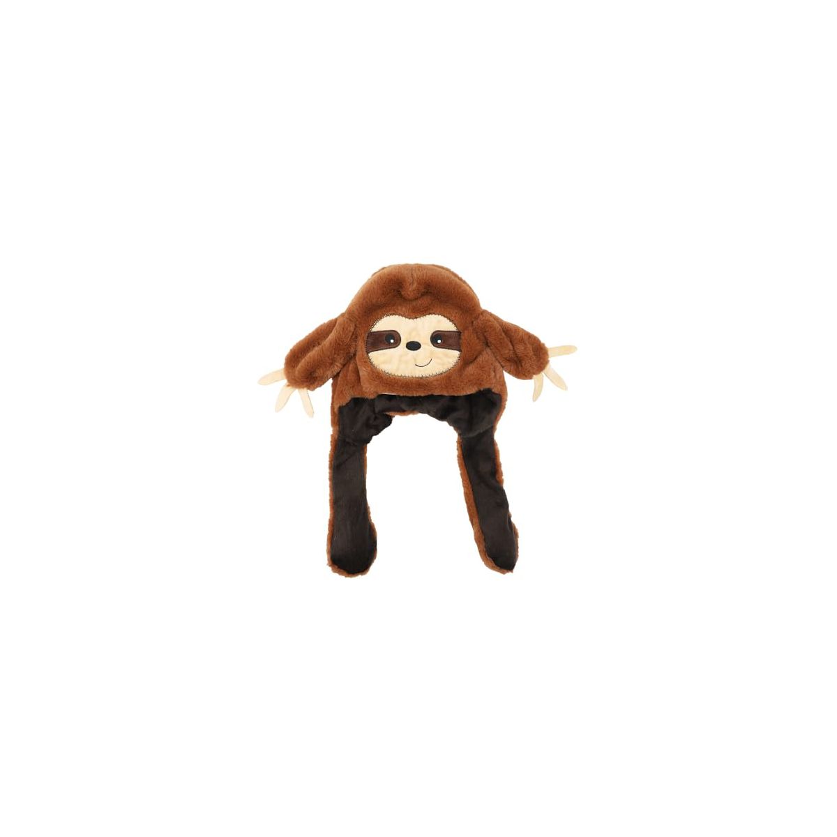 Sloth Face Youth Brown Hat With 3D Moveable Arms - thumbnail 7
