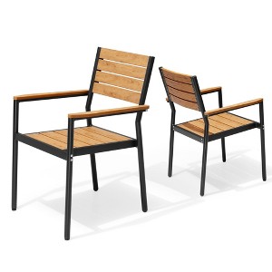 Pellebant Outdoor Dining Chairs Modern Aluminum Stackable Chairs for Patio - 1 of 4