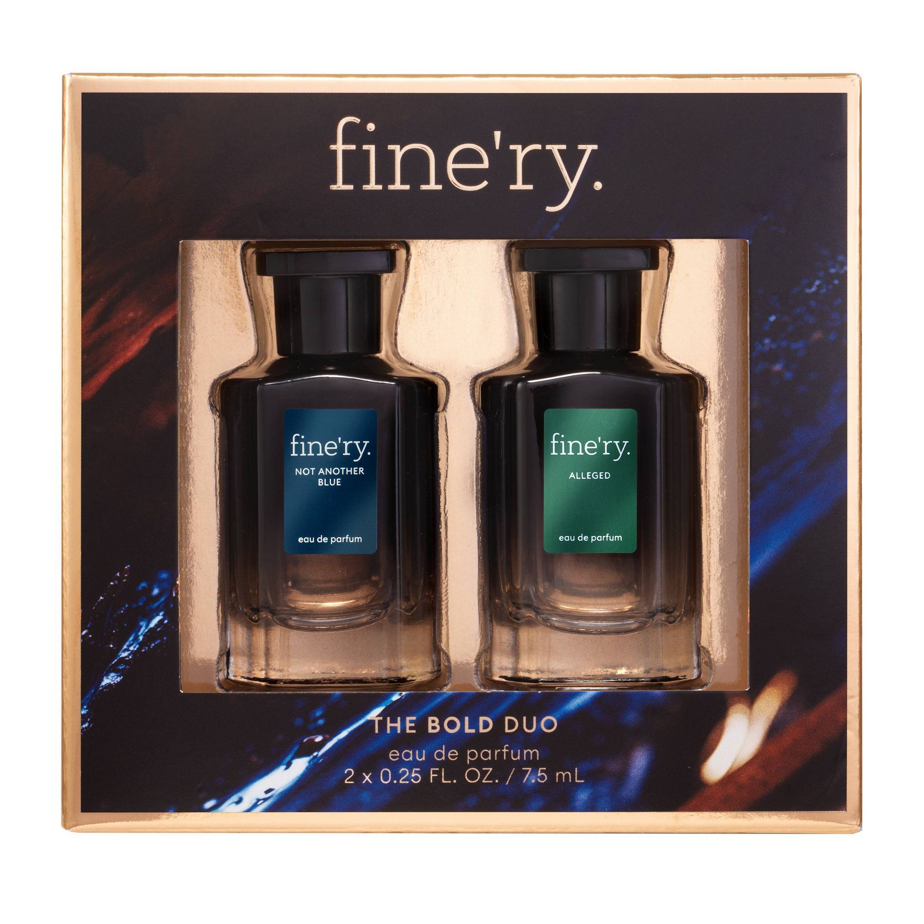 fine'ry. Men's Mini Eua De Perfume Duo Set - Alleged and Not Another Blue - 7.5ml