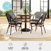 Martha Stewart Lily Pond 31" Round Indoor-Outdoor Bistro Dining Table with Woodgrain Aluminum Finish Frame and Woven Rattan Tabletop - 4 of 4