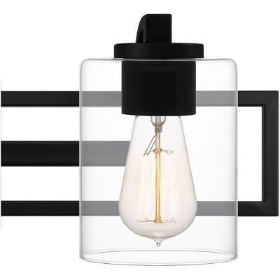 Lansdowne 24" Matte Black Steel 3-Light Vanity Fixture