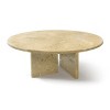 Marble Coffee Table,27.6'' Round Luxury Natural Stone with Unique Veining,Modern Accent Centerpiece for Living Room-Baofuwish - 3 of 4