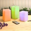 LumaBase Battery-Operated Multifunction Wax LED Candles, Square - Set of 3 - 3 of 4