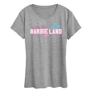 Women's - Barbie - Greetings from Barbie Land Short Sleeve Graphic T-Shirt - 1 of 4