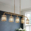 LNC Lyngearary 5-Lights 47.6" Modern  Luxury Linear Cylinder Kitchen Island Lights, Gold with Glass Shades - 2 of 4