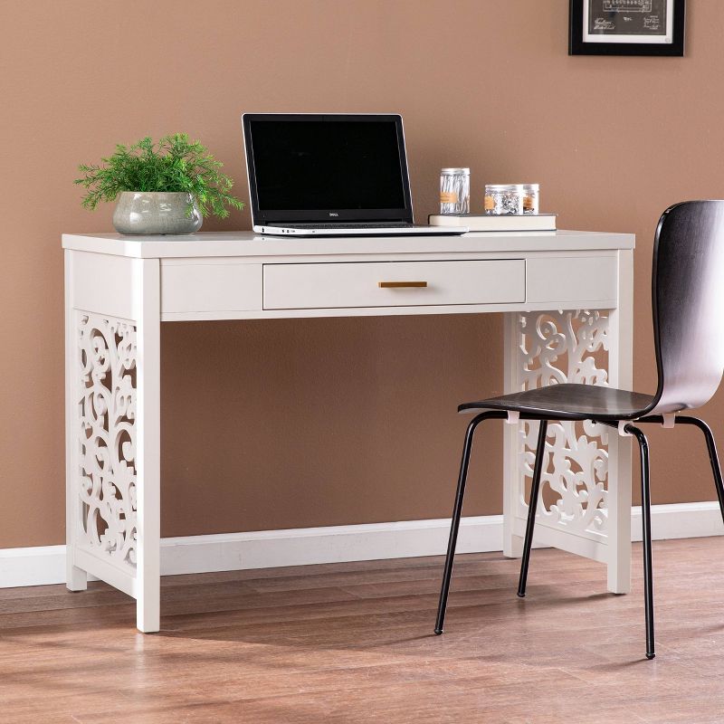 Lausk Desk with Storage Light Gray - Aiden Lane, 3 of 13