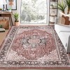 Vintage Area Rug Machine Washable Oriental Distressed Carpet Rug Retro Medallion Stain Resistant Non-Slip Accent Rug - 3 of 4