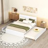 Streamdale Modern Full Bed Frame with Twin Trundle, 2 Drawers - White Gloss & Washed White - 2 of 4
