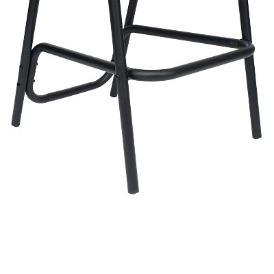 Black Aluminum Frame Indoor-Outdoor Rattan Barstools, Set of 2