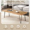 Whisen Modern Coffee Table with Chevron Pattern& Metal Hairpin Legs, Ash Wood Finished - 3 of 4