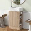 Tramull Modern Bathroom Vanity with Ceramic Sink, Two-Tier Shelf & Adjustable Left/Right Orientation - 3 of 4