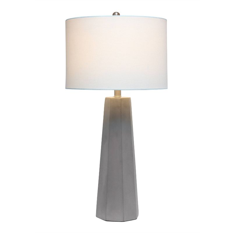 Concrete Pillar Table Lamp with Fabric Shade White - Lalia Home, 2 of 8