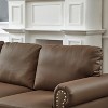 Modern Classic Upholstered Sofa, Polyester/Faux Leather Sofa Couch with Nailhead Trim & Storage - ModernLuxe - 4 of 4