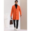 Lars Amadeus Men's Slim Fit Winter Notched Lapel Single Breasted Long Jacket Overcoat - 3 of 4