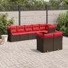 vidaXL 8 Piece Patio Sofa Set with Cushions Brown Poly Rattan - 2 of 4