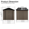 Durable 4x6FT Metal Outdoor Storage Shed with Apex Roof for Tools, Garden Supplies, or DIY Workshop Use - Coolbibila - 4 of 4