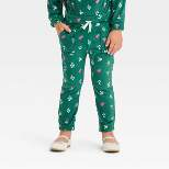 Toddler Girls' Floral Micro Fleece Pants - Cat & Jack™ Green