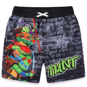 Nickelodeon Teenage Mutant Ninja Turtles Boys UPF 50+ Swim Trunks Bathing Suit for Big Kids - 4 - 1 of 4