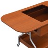 Kumasinova Extanded Coffee Table with Drawer&Wheels,Movable 2-Tier End Table Foldable Sofa Side Table with Transparent Tabletop,99lbs Max,Mahogany - 4 of 4
