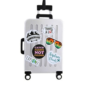 Polarx 4.25 In Silver Rollaway Suitcase Christmas Tree Ornament , Christmas Decor Travel Adventure (1PC) - 1 of 4