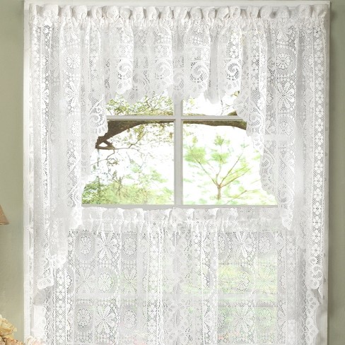 Lace deals kitchen curtain