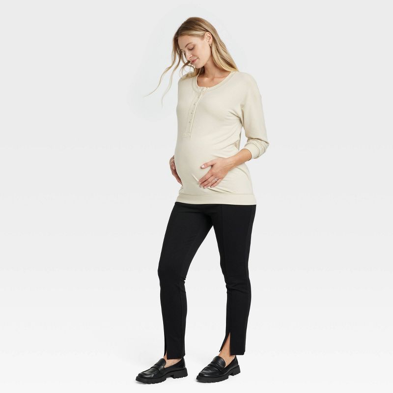 Long Sleeve Henley Maternity And Beyond Shirt - Isabel Maternity by Ingrid & Isabel™, 3 of 4