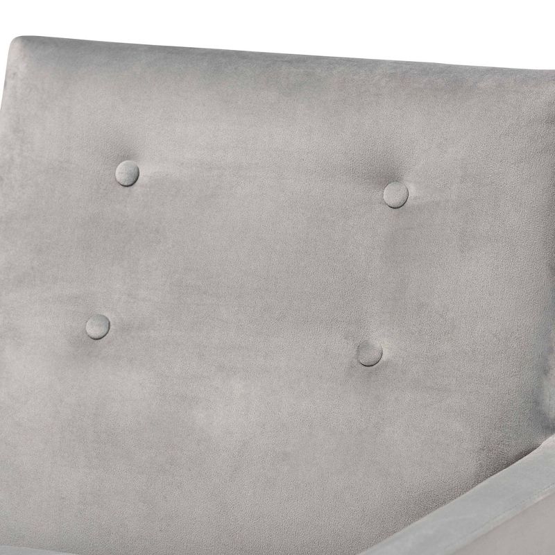 Perris Mid-Century Modern Velvet Fabric Upholstered Wood Lounge Chair - Baxton Studio, 6 of 10