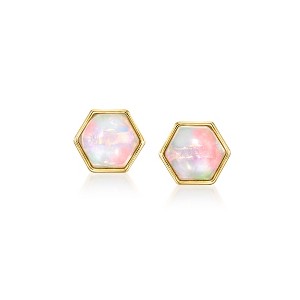 Pure Collection by Ross-Simons Opal Geometric Earrings in 14kt Yellow Gold - 1 of 3