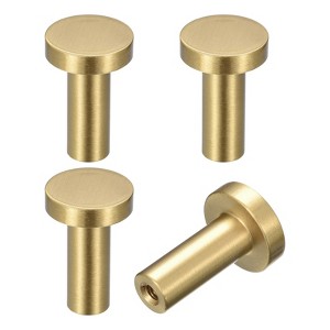 Unique Bargains Bathroom Cloakroom Wardrobe Shoe Cabinet Decorative Solid Brass Entryway Coat Wall Hooks 4 Pcs - 1 of 3