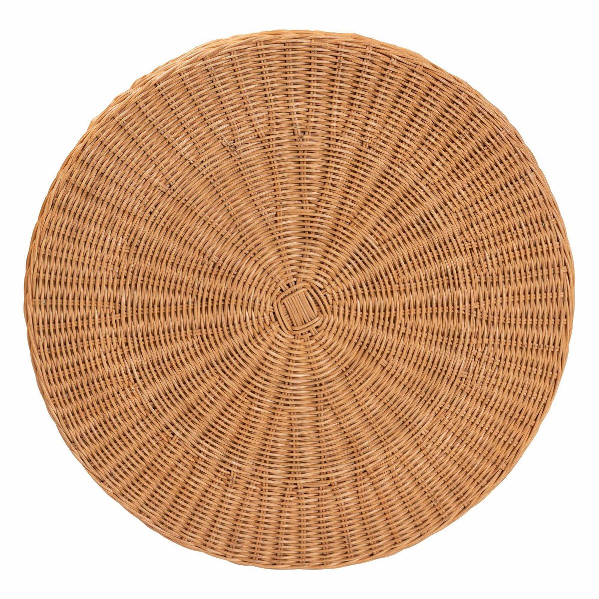 bali & pari Dayo Scalloped Natural Rattan Console Table with Drawer Light Honey - thumbnail 5