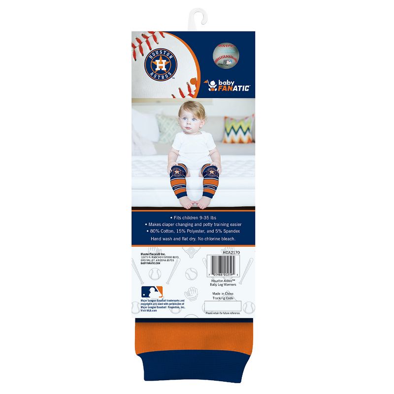 Baby Fanatic Officially Licensed Toddler & Baby Unisex Crawler Leg Warmers - MLB Houston Astros, 2 of 7