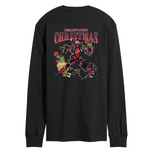 Men's Deadpool Xmas Long Sleeve Graphic T-Shirt - Black - 4 X