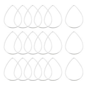 Unique Bargains Teardrop Hollow Open Bezel Linking Ring for Jewelry Making 20 Pcs - 1 of 4