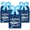 Big Dot of Happiness Shark Zone - Square Favor Gift Boxes - Jawsome Shark Party or Birthday Party Bow Boxes - Set of 12 - 2 of 4