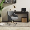 WestinTrends Genevieve Mid-Century Modern Swivel Office Chair With Wheels (Set Of 2) - 2 of 4