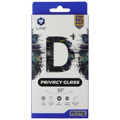 LITO D+ Privacy Glass Screen Protector for iPhone 14 Pro - Privacy (2 Pack)