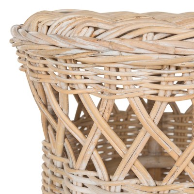 Tropical Breeze 20" Natural Kubu Rattan Round Accent Table
