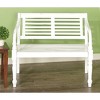 Farmhouse Mahogany Bench White - Olivia & May: 40" Indoor Entryway Bench with Back - 3 of 4