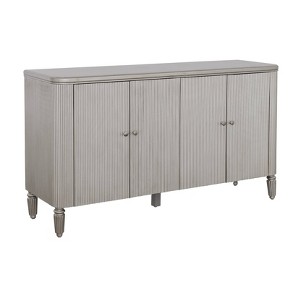 Treasure Trove Accents 4 Door Credenza Charming Champagne: Rubberwood & MDF, Divided Storage, 34.5" Height - 1 of 4