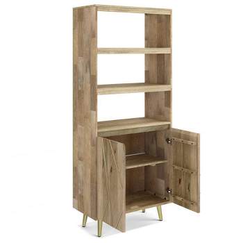 72" Bissell Bookshelf with Doors Natural - Wyndenhall