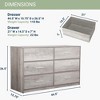 QingMoon Modern 6-Drawer Dresser, Versatile Storage Cabinet, with Fabric Drawers and Sturdy Frame, Home Organization for Living Room or Hallway, Grey - 3 of 4