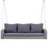 Infurnic Patio Swings, All Weather Outdoor Wicker Sofa High Back Couch with Premium Cushions for Garden Backyard, Gray, 69"*22.4"*19.9" - 3 of 4