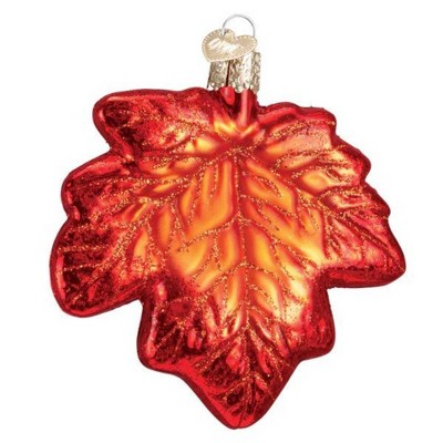 Old World Christmas 3.5 Inch Red Maple Leaf Autumn Ornament Tree Ornaments