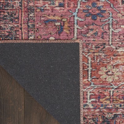Brick Red Vintage Persian Washable Chenille Area Rug 4' x 6'