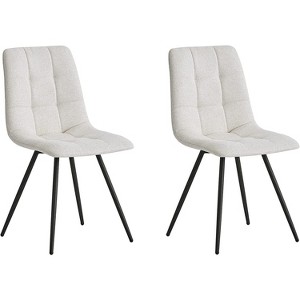Nordlys Set of 2 Metal and Fabric Dining Chairs Modern Design Style Upholstery Dining Room - 1 of 4
