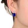 Elegant White Gold Plated Rectangle Stud Earrings Adorned with Vibrant Colored Cubic Zirconia for a Bold and Refined Look - 2 of 3