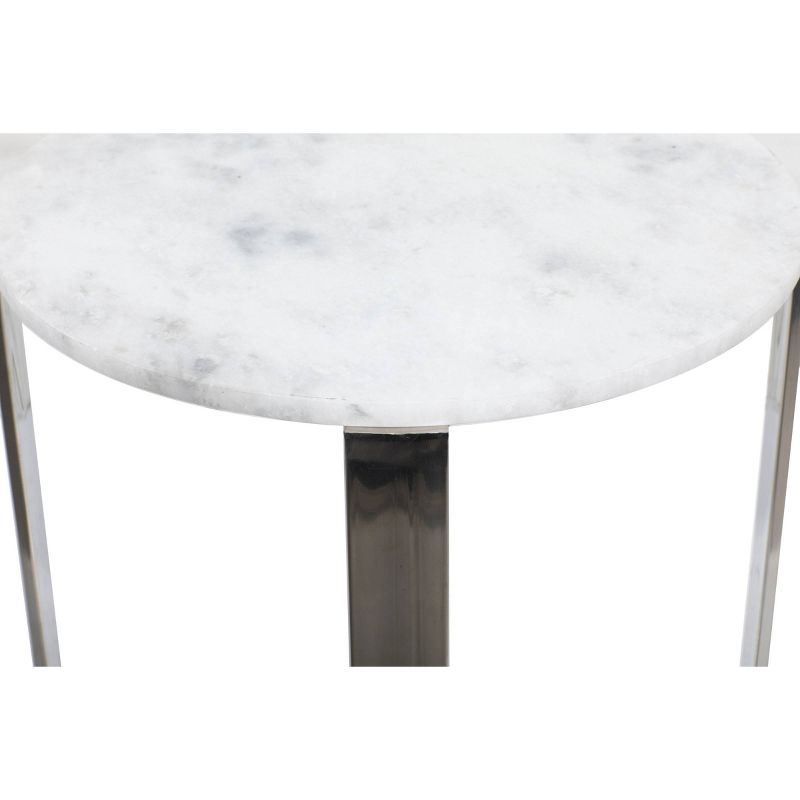 Modern Marble and Stainless Steel Accent Table White - Olivia &#38; May, 5 of 20